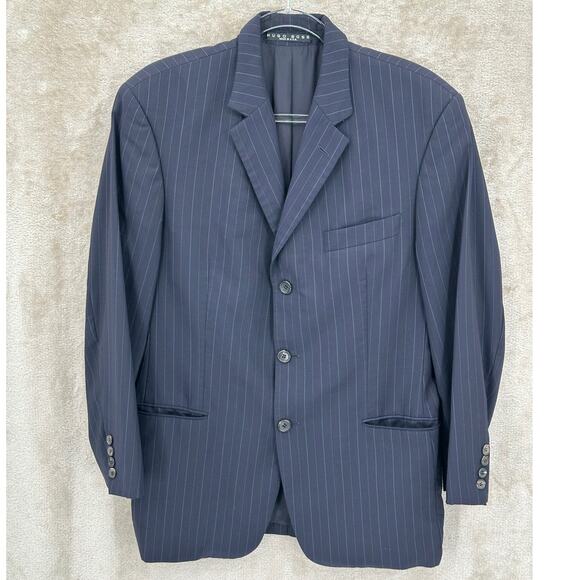 Hugo Boss Suit Jacket Mens 40S Navy Pinstripe Einstein Sigma Wool Work Old Money - Picture 1 of 11